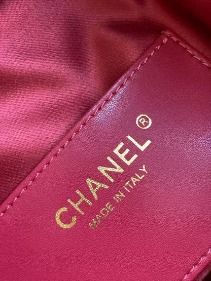 CC 25C Hobo Bag 30cm Dark Red Grained Calfskin