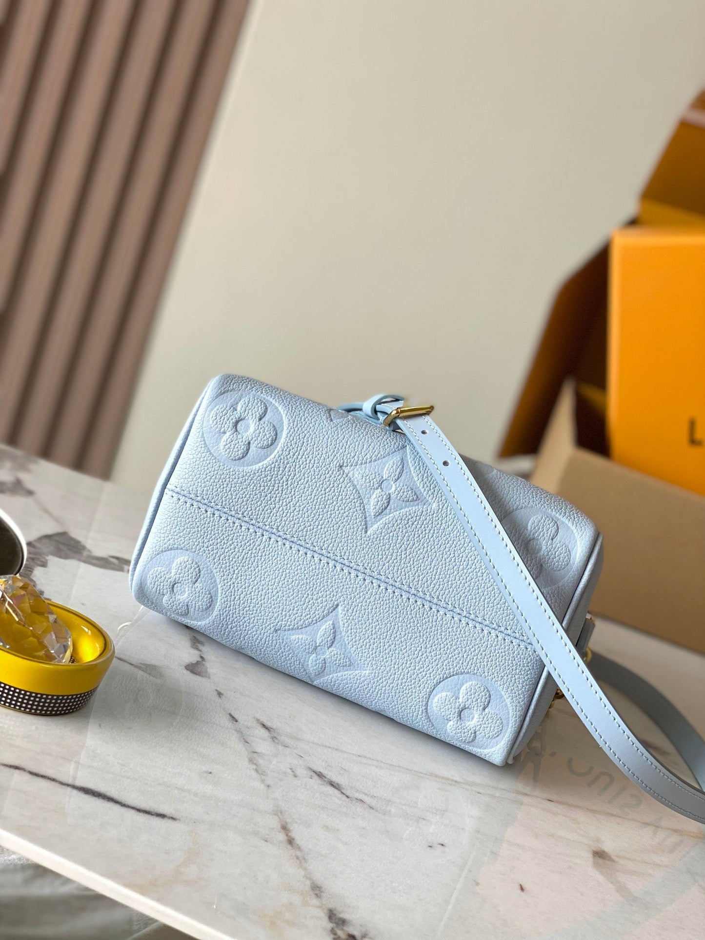 SPEEDY BANDOULI¨¨RE 20 IN BLUE HOUR MONOGRAM EMPREINTE LEATHER