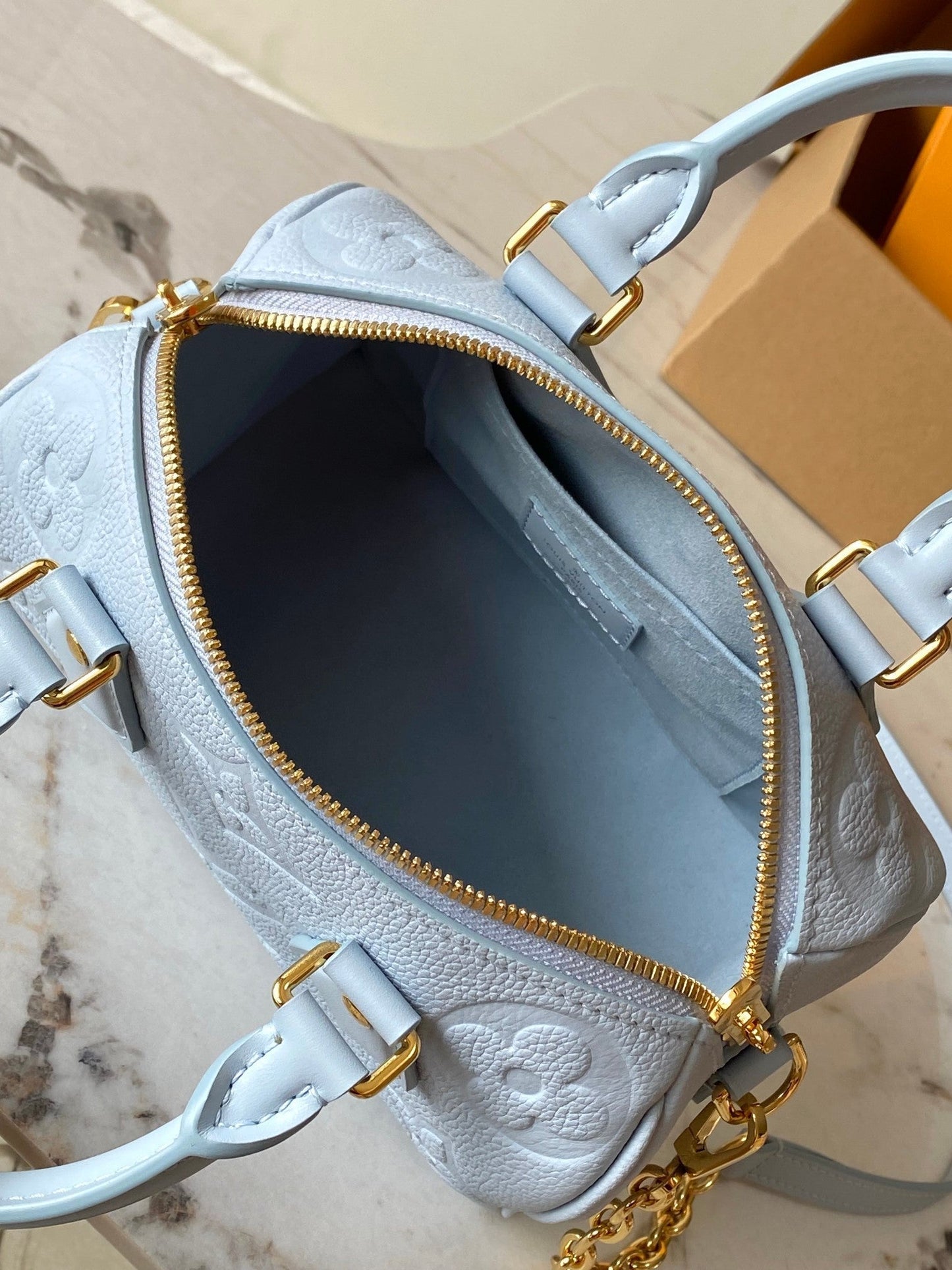 SPEEDY BANDOULI¨¨RE 20 IN BLUE HOUR MONOGRAM EMPREINTE LEATHER