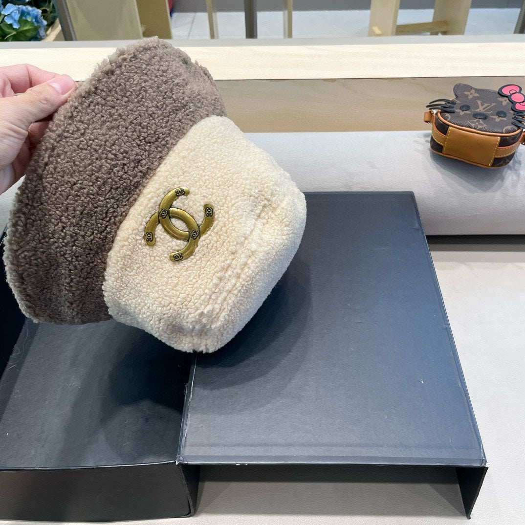 BUCKET HAT IN BEIGE MIX WENGE BROWN LAMB WOOL 431623