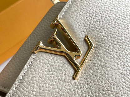 CAPUCINES MINI 21 BEIGE TAURILLON GOLD HARDWARE
