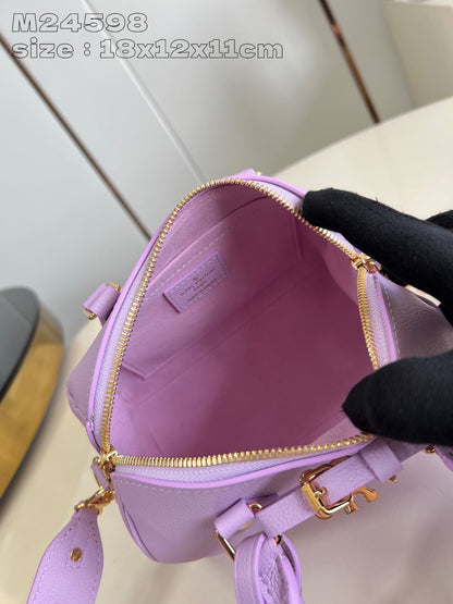 Speedy Bandouliere 18cm Violet Calfskin