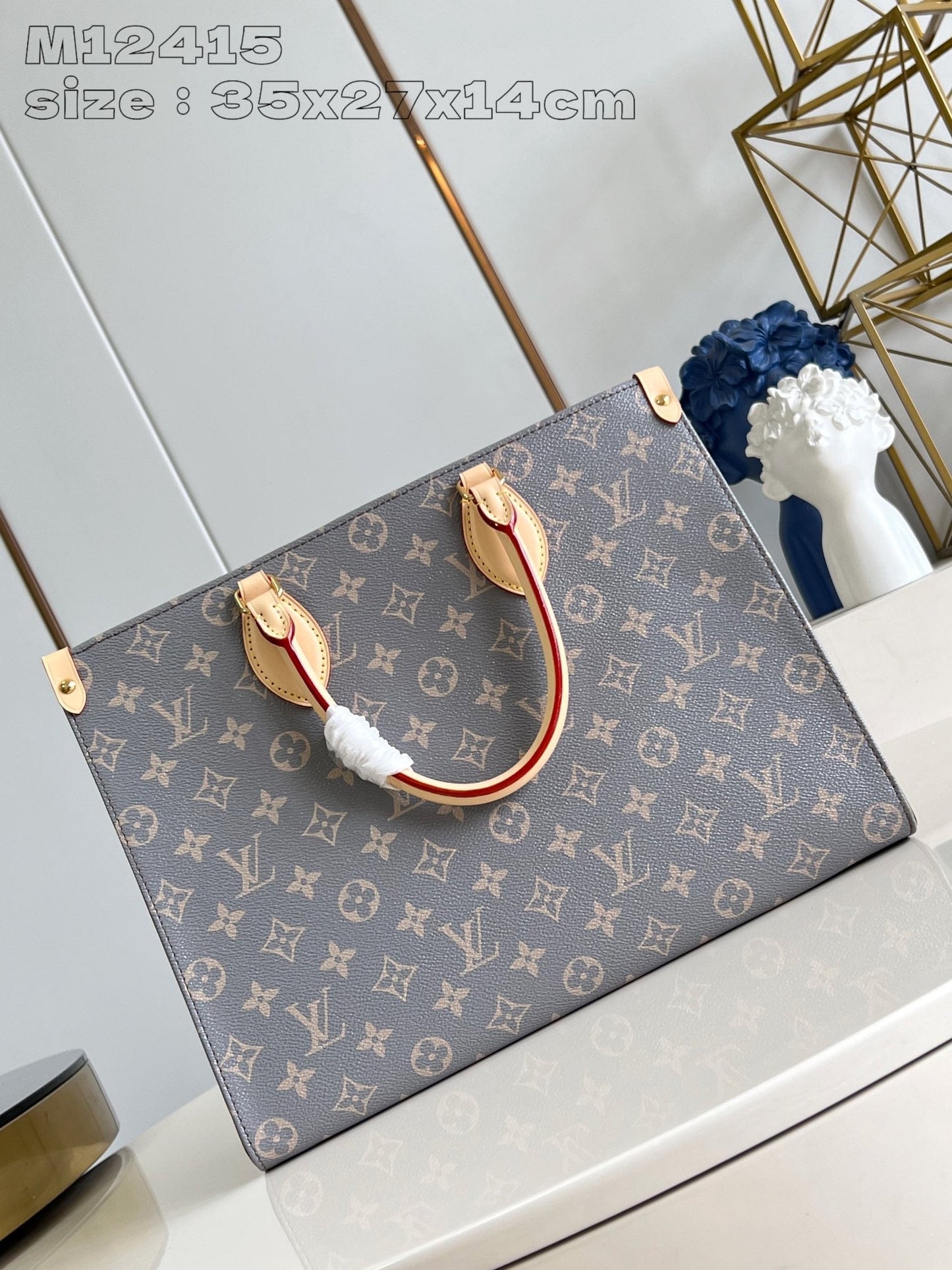 ONTHEGO MM 35CM GRAY BEIGE MONOGRAM CANVAS