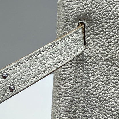 HM BIRKIN 25CM WHITE TOGO LEATHER SILVER HARDWARE 237490