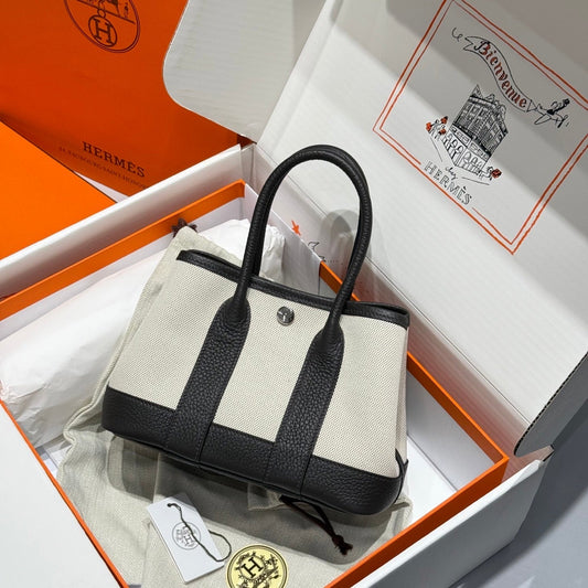 HM Neo Garden 23 bag Black Canvas and Negonda Calfskin 243328