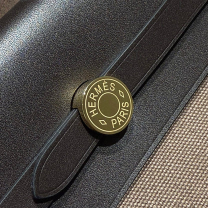 HM Mini Herbag Gold Buckle 20 Coffee Canvas and Hunter Cowhide 243300