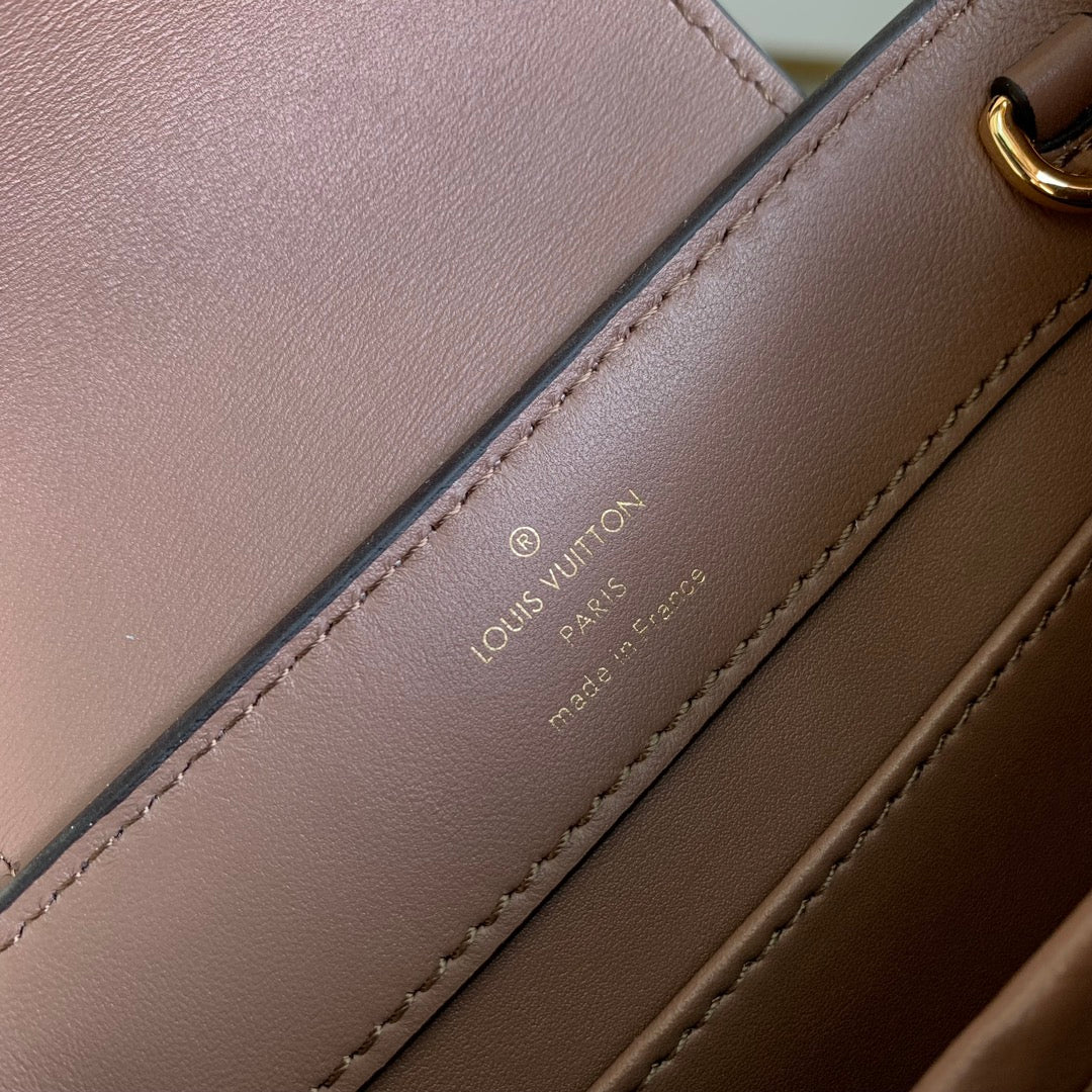 CAPUCINES MINI 21 WHITE GREY CROCODILE EMBOSSED CALFSKIN GOLD HARDWARE
