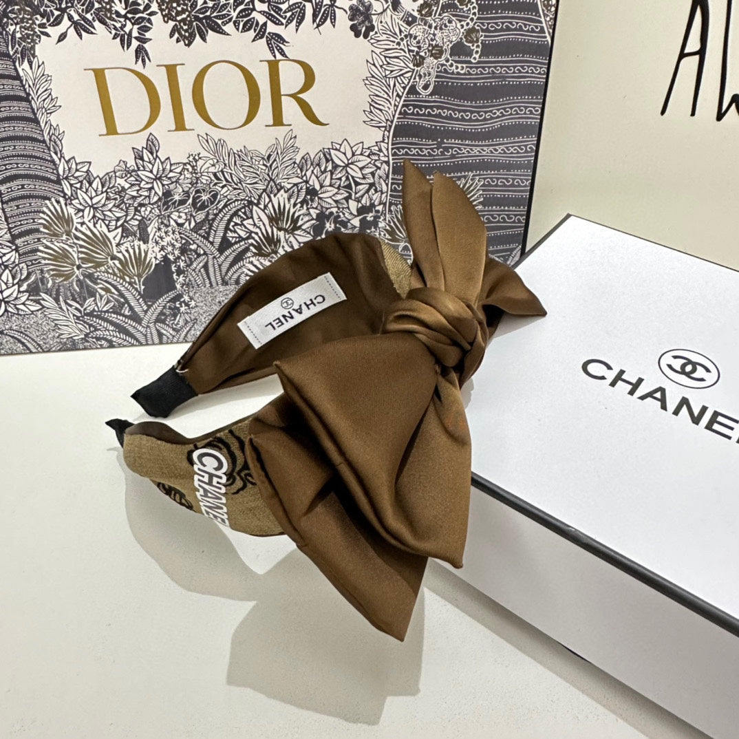 CHOCOLATE BROWN FABRIC AND SATIN HEADBAND 168576