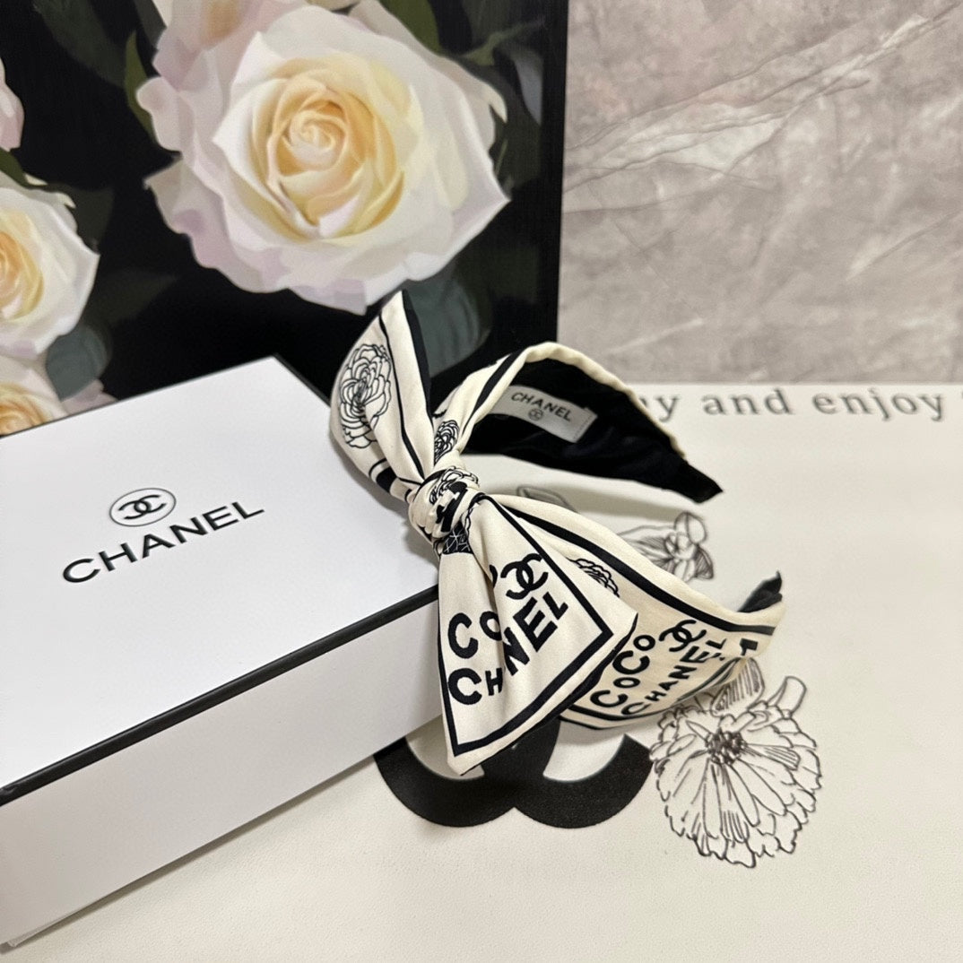 BLACK MIX WHITE SILK HEADBAND 168590
