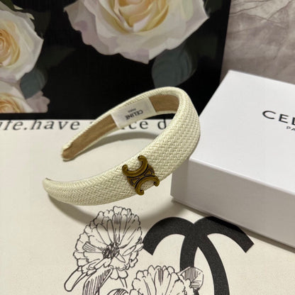 WHITE RAFFIA WOVEN HAIRBAND 369330