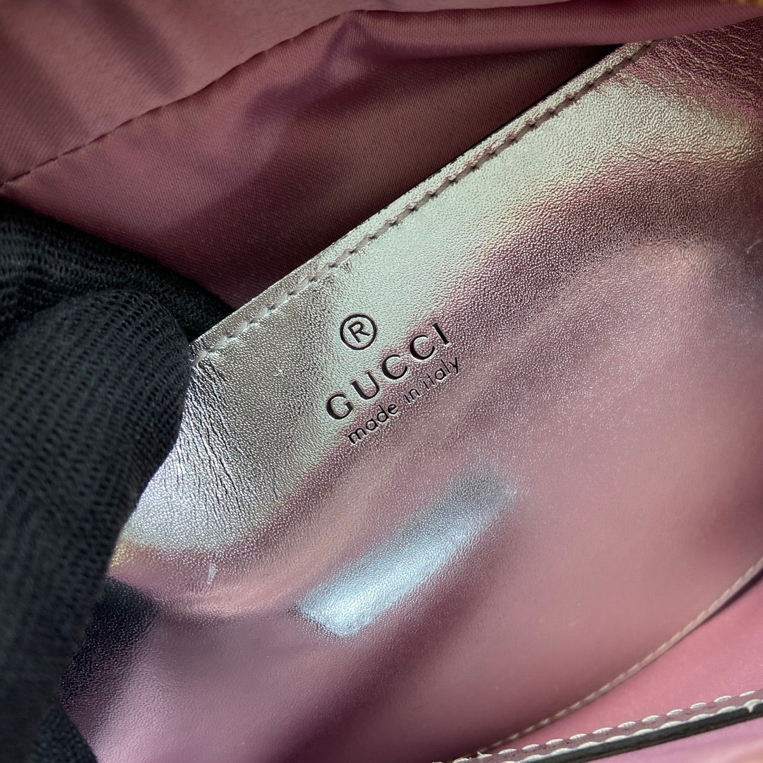 GG MARMONT 24 SMALL MATELASS¨¦ SHOULDER BAG LIGTH PINK CALFSKIN