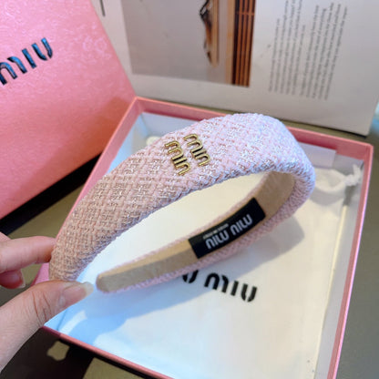 SIMPLE HAIRBAND IN LIGHT PINK TWEED 282732