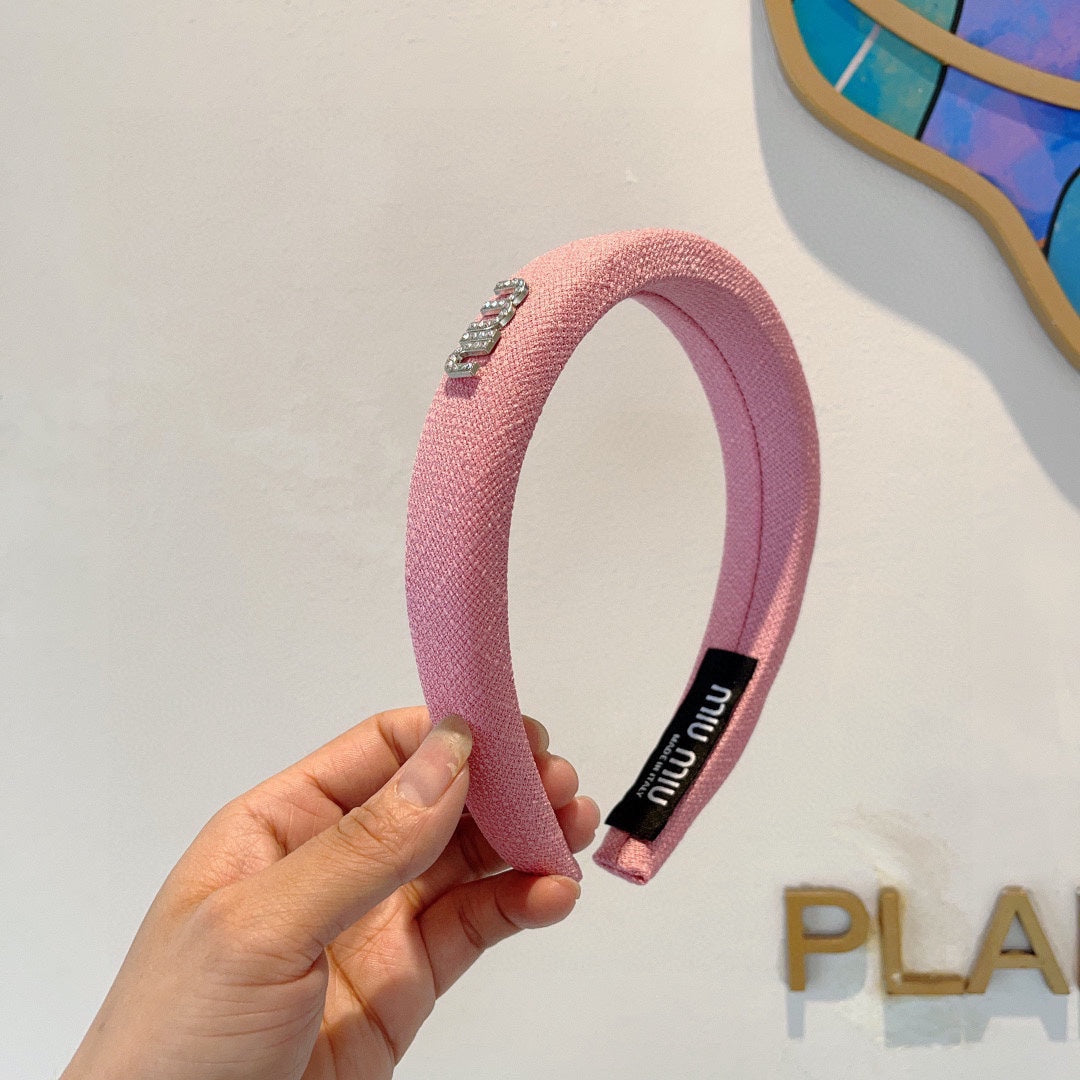 THICK HAIR BAND IN PINK RAW FABRIC 423577