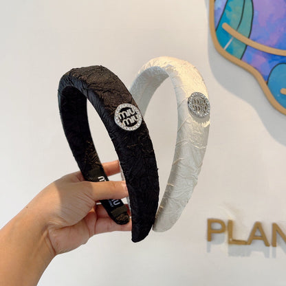 THICK HEADBAND IN WHITE FABRIC 432778