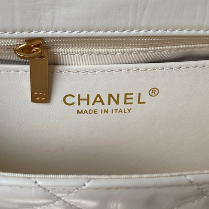 cc 23k 13,5cm white calfskin gold hardware