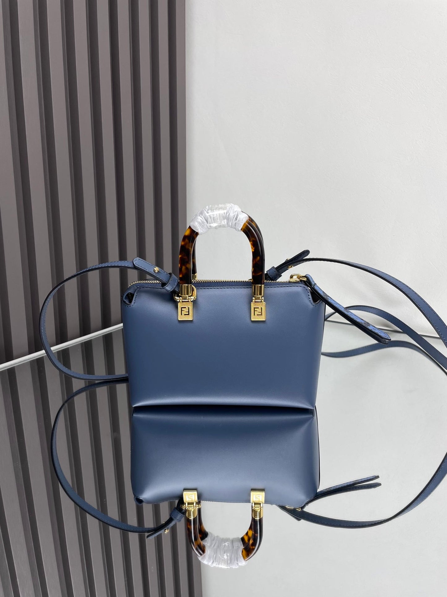 BY THE WAY MINI 18 IN AEGEAN BLUE LAMBSKIN GOLD HARDWARE