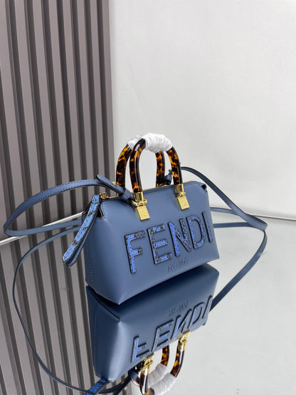 BY THE WAY MINI 18 IN AEGEAN BLUE LAMBSKIN GOLD HARDWARE