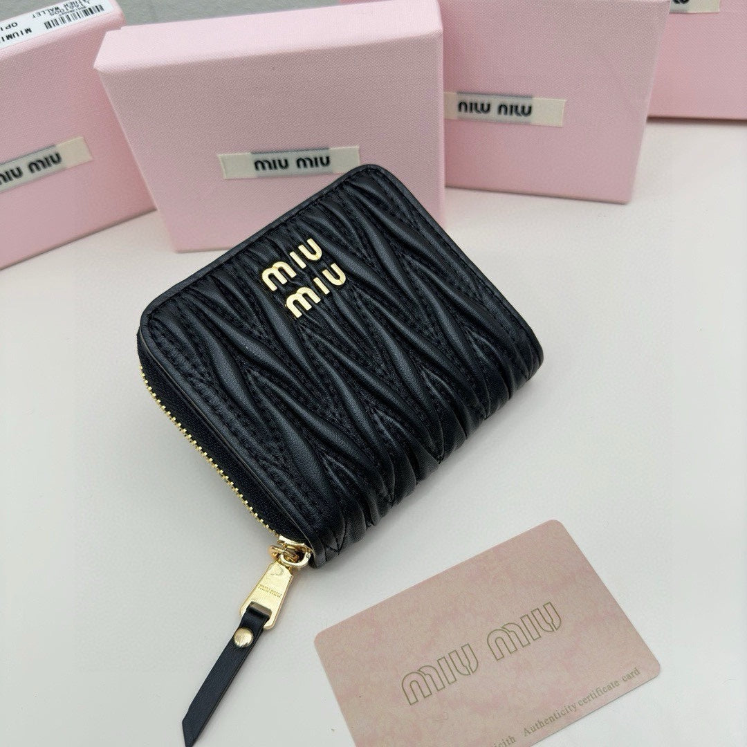 SMALL MATELASS¨¦ WALLET 10 IN BLACK LEATHER