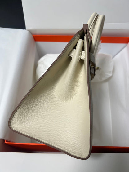 HM BIRKIN SELLIER CREAM EPSOM LEATHER GOLD HARDWARE