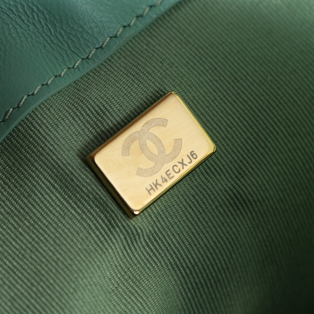 CC 25C Hobo Bag 30cm Light Green Suede