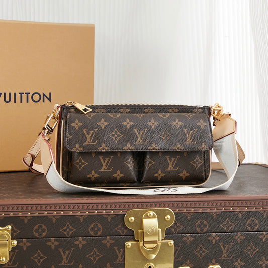 VIVACIT¨¦ 25 IN BROWN MONOGRAM CANVAS GOLD HARDWARE