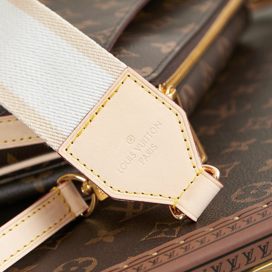 VIVACIT¨¦ 25 IN BROWN MONOGRAM CANVAS GOLD HARDWARE