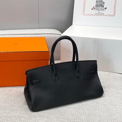 HM Shoulder Birkin 42 Black Cowhide with Gold Hardware 237640