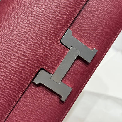 HM Constance Elan 24 Sangria Red Epsom Silver Hardware 237349