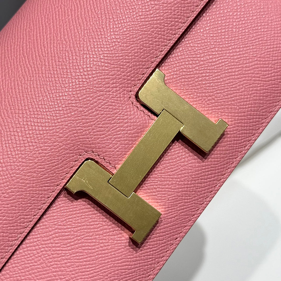 HM Constance Elan 24 Salmon Pink Epsom Gold Hardware 237346