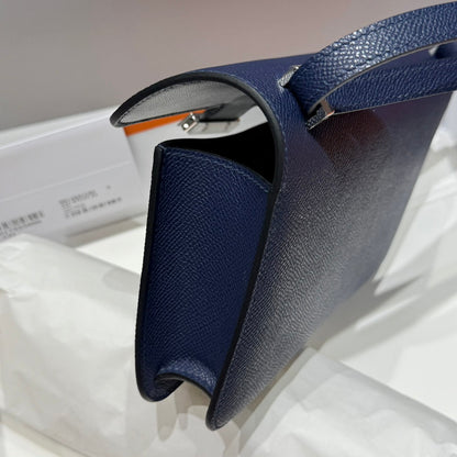 HM Constance Elan 24 Midnight Blue Epsom Silver Hardware 237341