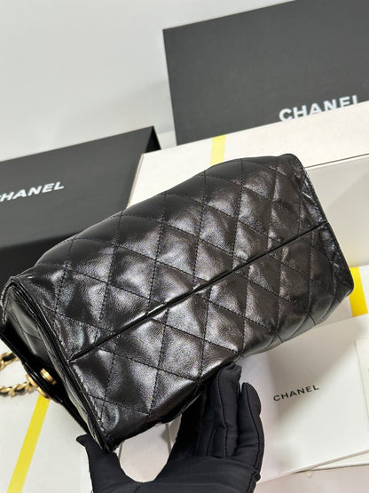 CC 25C Hobo Bag 30cm Black Lambskin