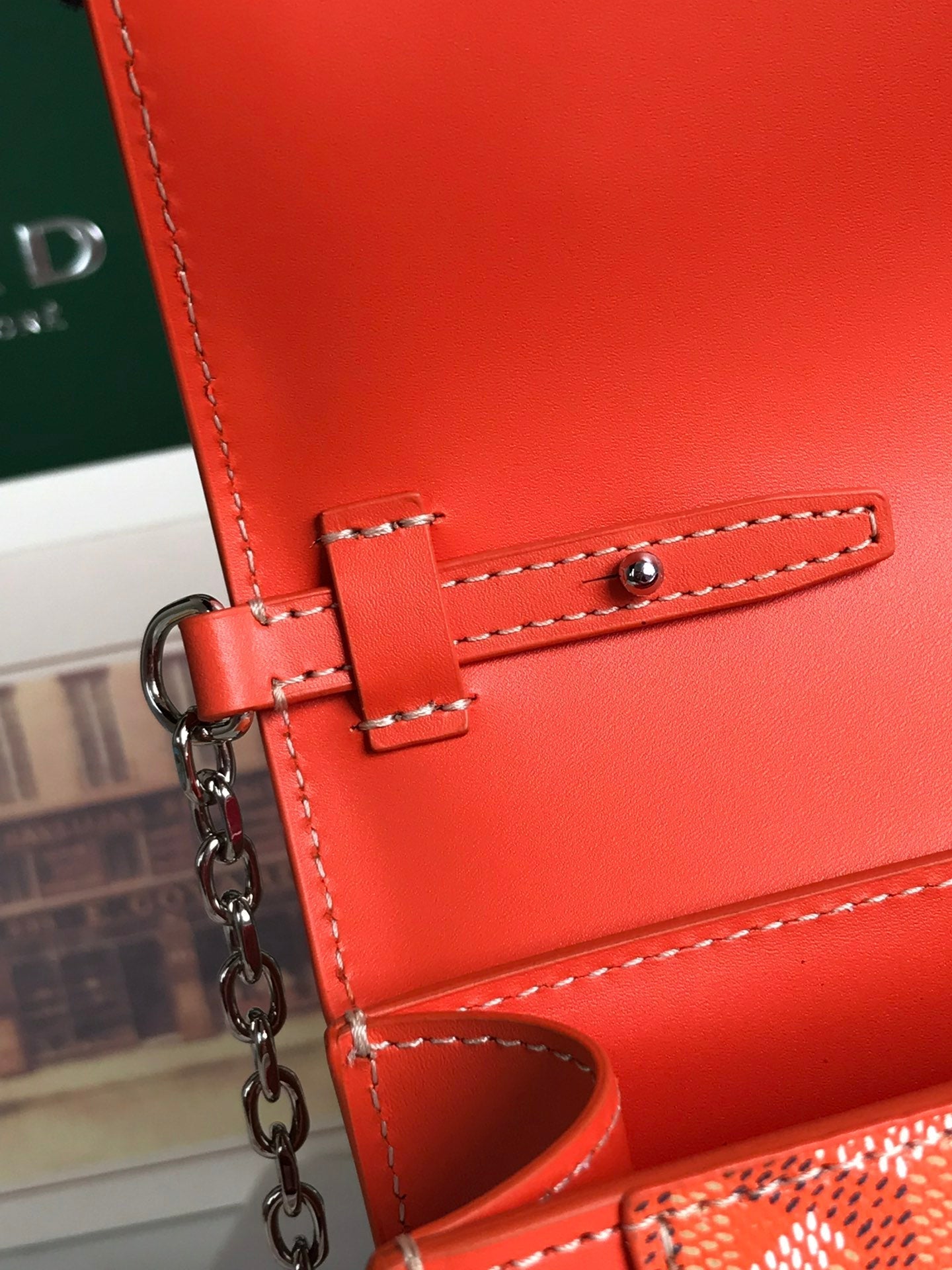 DUCHESSE MARIE-CAROLINE BAG 25 IN ORANGE GOYARDINE CANVAS AND SMOOTH CALFSKIN