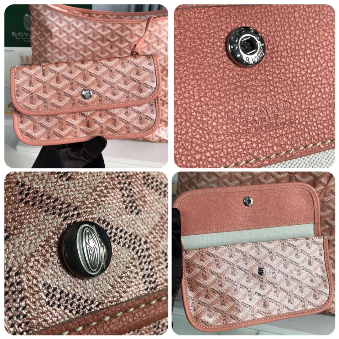 HOBO BOH¨¨ME 42 IN MANHATTAN PINK GOYARDINE CANVAS AND LAMBSKIN