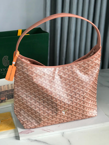 HOBO BOH¨¨ME 42 IN MANHATTAN PINK GOYARDINE CANVAS AND LAMBSKIN