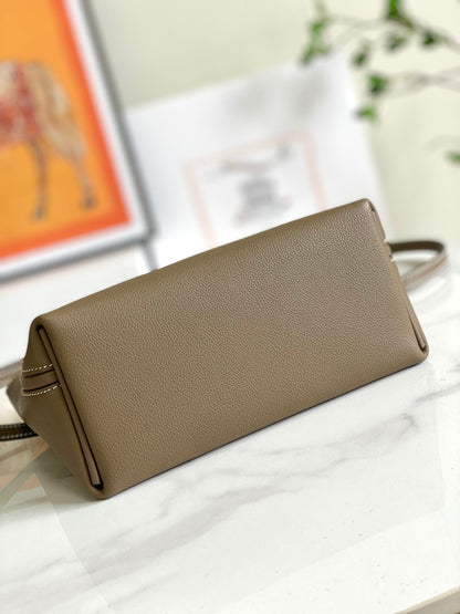 HM 24/24 Mini Bag 21cm Etoupe Evercolor Leather Gold Hardware