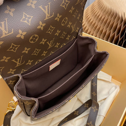 pochette metis 25 brown monogram canvas