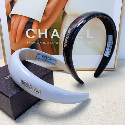 THICK HEADBAND IN BLACK GLOSSY CALFSKIN 278255