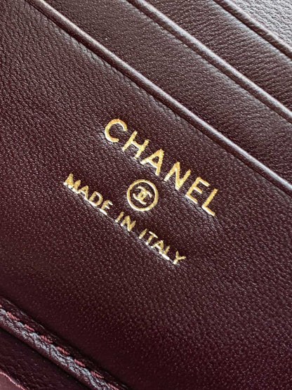 CC Vanity Case 17cm Burgundy Leather Gold Hardware 238499