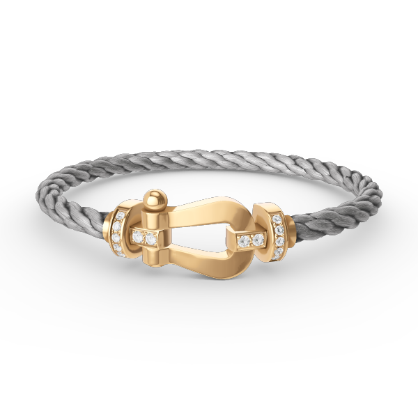 DIANA FORCE LARGE HORSESHOE HALF DIAMOND BRACELET GOLD