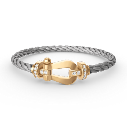 DIANA FORCE LARGE HORSESHOE HALF DIAMOND BRACELET GOLD