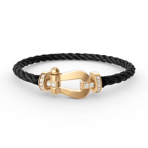 DIANA FORCE LARGE HORSESHOE HALF DIAMOND BRACELET GOLD