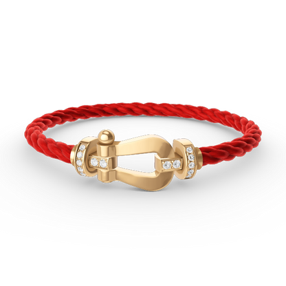 DIANA FORCE LARGE HORSESHOE HALF DIAMOND BRACELET GOLD