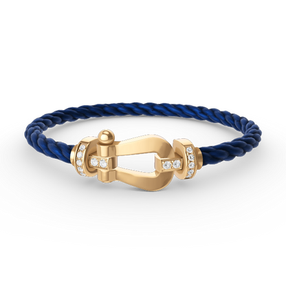 DIANA FORCE LARGE HORSESHOE HALF DIAMOND BRACELET GOLD