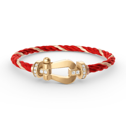 DIANA FORCE LARGE HORSESHOE HALF DIAMOND BRACELET GOLD