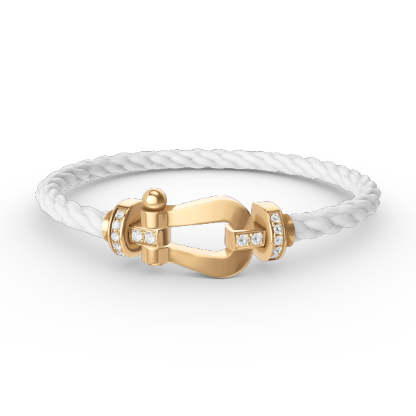 DIANA FORCE LARGE HORSESHOE HALF DIAMOND BRACELET GOLD