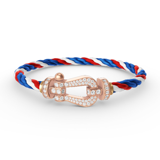 DIANA FORCE LARGE HORSESHOE FULL DIAMOND BRACELET ROSE GOLD