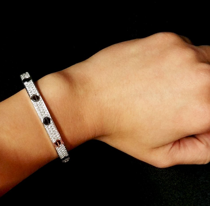 DIANA LOVE BRACELET 6.1MM DIAMOND-PAVED CERAMIC