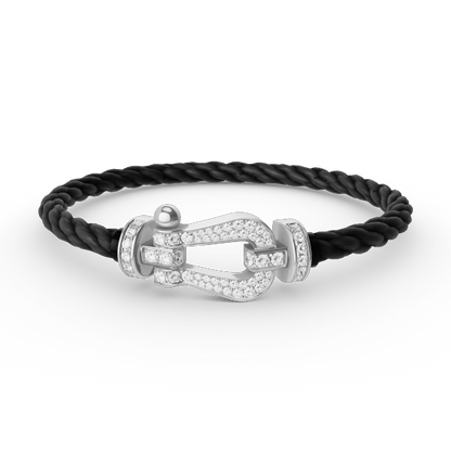 DIANA FORCE LARGE HORSESHOE FULL DIAMOND BRACELET SILVER