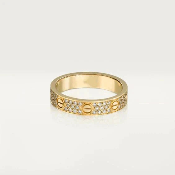 DIANA LOVE RING 4MM DIAMOND PAVED