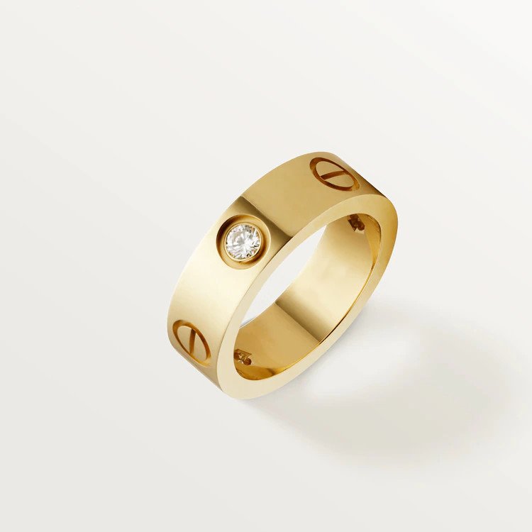 DIANA LOVE RING 5.5MM 3 DIAMONDS PINK GOLD